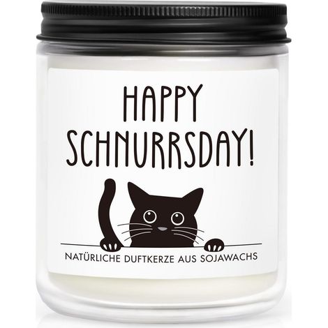 Bougie parfumée cire de soja avec chat, 35h de combustion, parfum lavande, cadeau pour amoureux des chats