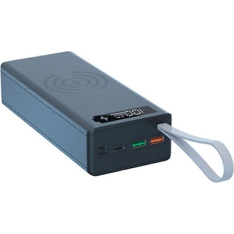 Boîtier de chargeur pour 16 batteries 18650, étui de rangement pour batterie externe, double port USB, écran LCD, compatible avec la charge rapide et sans fil, noir. (1/5)