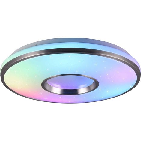 Plafoniera LED RGB, alluminio spazzolato, D39 cm, Realta (1/5)