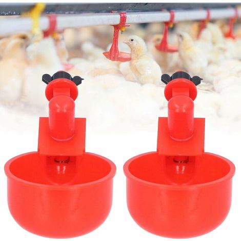 Lot de 2 mangeoires automatiques en plastique rouge pour oiseaux, pigeons et autres oiseaux.-AquaForge (1/5)