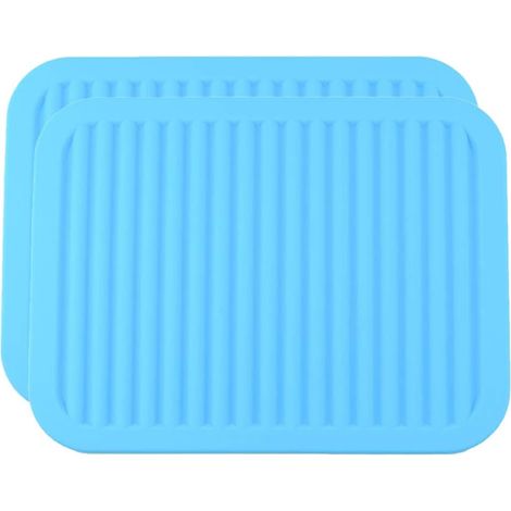 Table Trivet Mat Silicone Hot Pad Placemat Trivets Waterproof Hot Pots and Pans Heat Insulation for Kitchen Dinner (Blue) (1/5)