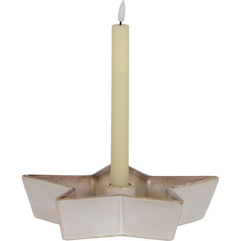 Large Solace Star Candle Holder - Ceramic - L25 x W25 x H5 cm - White