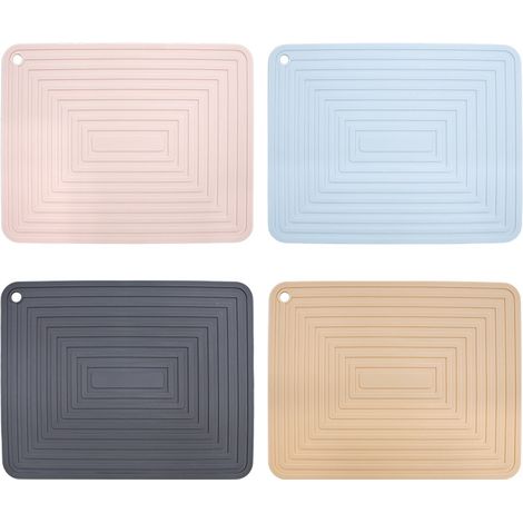 4 tapis résistants à la chaleur, protecteurs pour induction, carrés —