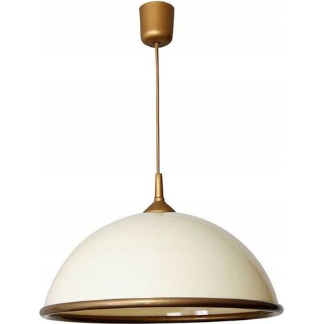 Halbrunde Pendelleuchte über dem Tisch, creme, gold, Küche, 1xE27, 15W, Luminex