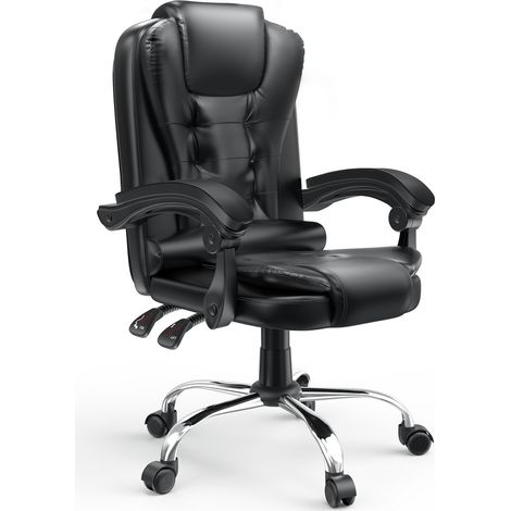 Bigzzia – Chaise gaming ergonomique – Réglable en hauteur – Dossier en cuir PU – Rembourrage épais – Roues silencieuses – Support jusqu'à 130kg (1/5)