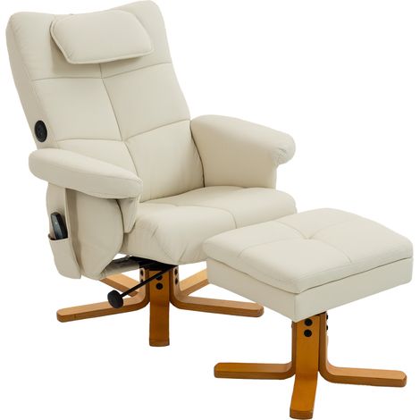 Fauteuil de massage électrique avec repose-pieds, dossier réglable inclinable à 135°, coffre de stockage intégré, télécommande incluse (1/5)