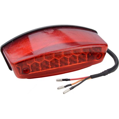 Feu arrière universel rouge en plastique pour moto, feu stop/indicateur de position arrière intégré, compatible avec les scooters/quads, ensemble d'ampoule arrière amélioré pour la vision nocturne. (1/5)