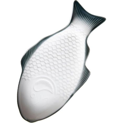 Poisson 33 Cm Vert Fonc En C ramique Plat De Service (1/5)