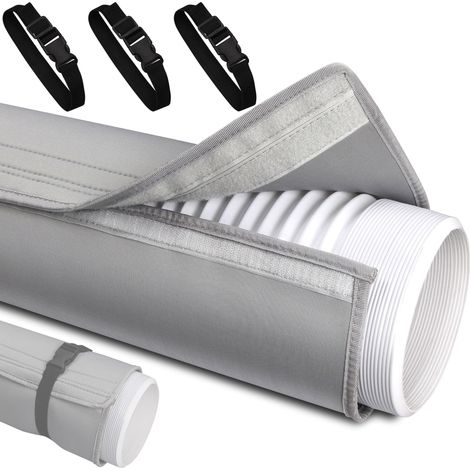 Gaine d'isolation pour tuyau d'évacuation de climatiseur portable — Housse thermique pour tuyaux d'un diamètre de 5 à 5,9 pouces, incluant 3 sangles de fixation réglables (1/5)
