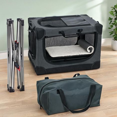 Caisse de transport pour animaux coloris vert 60 x 42 x 43 cm (1/5)