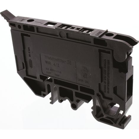 Bloc de jonction rail DIN à fusible Weidmuller W, 4mm², A visser, Noir ( Prix pour 1 )