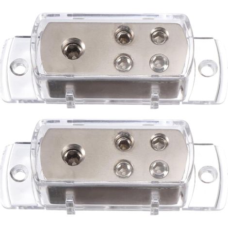 Bloc de Distribution Électrique 4 Voies en Laiton Argenté, Répartiteur Audio Voiture Léger en Alliage de Zinc et Pc, Prévient la Corrosion des Fils, pour Système Audio et Bateau, (1/5)