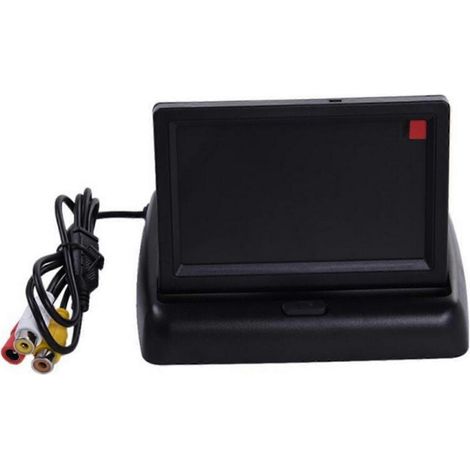 Monitor per auto da 4,3 pollici con telecamera posteriore, schermo LCD TFT a colori pieghevole da 4,3 pollici HD per la retromarcia in auto (1/5)