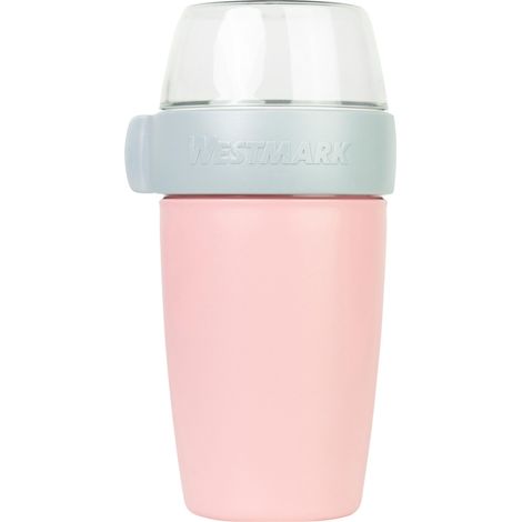 Pot à Céréales – Gobelet Pratique à Emporter, Idéal pour les Cornflakes, La Soupe, le Porridge ou le Yaourt, Va au Micro-Ondes et au Congélateur – 700 ml, sans BPA, Rose (1/5)
