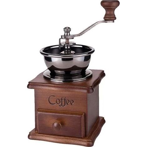 Moulin à Café Marron Rétro Manuel En Bois Avec Manivelle Portable, Moulin à Café Au Design Antique, Moulin à Expresso Pour Grains De Café, Grains De Café, Acier Inoxydable (1/5)