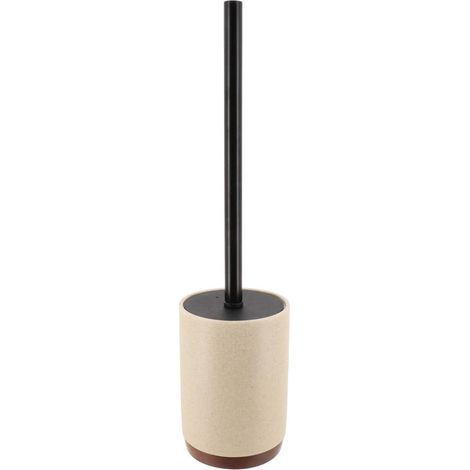 Brosse WC avec support en résine Beige et bois Acacia - TENDANCE (1/2)