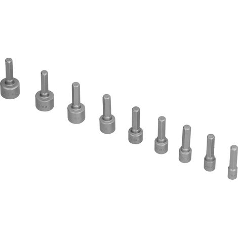 Kit 9 embouts tournevis à douille hexagonale, adaptateur de vissage, outil de démontage et fixation, accessoires 5 à 13 mm (1/5)