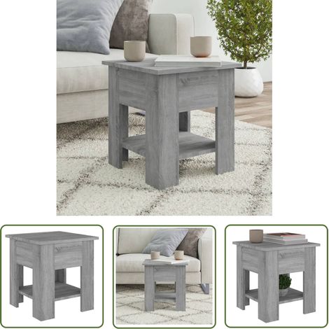 The Living Store Couchtisch Grau Sonoma 40x40x42 cm Holzwerkstoff - Couchtisch - Wohnzimmertisch - Grau Sonoma - Holzt Tisch - Sideboard (1/5)