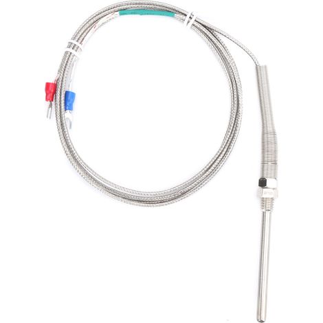 Capteur de température thermocouple type K 5x70mm, sonde en acier inoxydable, filetage M8, mesure haute précision, pour chaudière et industrie (1/5)
