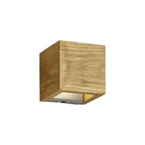 Aplique Brad Cubo Madera Doble Emisión Led Trio Iluminación