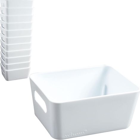 Lot de 12 Boîte de rangement, 6 cm haut, Plastique PP, 12,5x10x6 cm, Tiroir, Cuisine