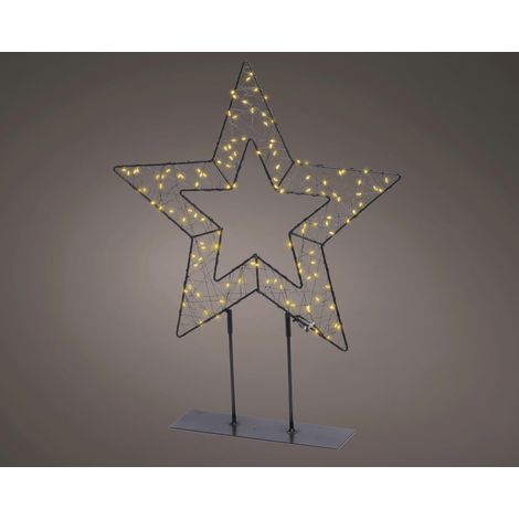 Lumineo LED Tischlampe batteriebetrieben mit Timer 47 x 38 cm warmweiß schwarz Dekofigur