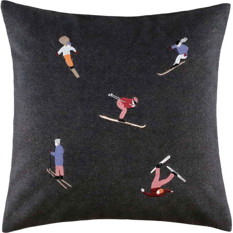 SPORTALM KITZBÜHEL Zierkissenhülle SKIING - 1 Stück 50x50 cm, Anthrazit