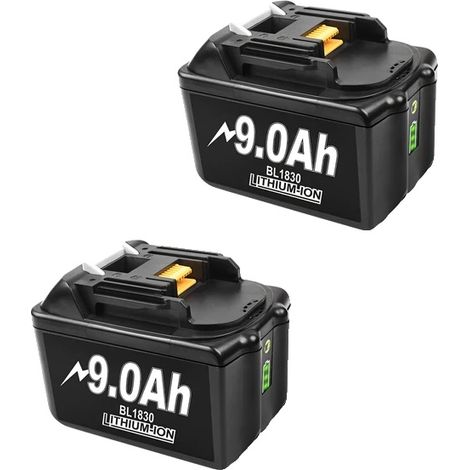 Batterie compatible avec Makita, capacité de 6Ah, 2 9.0Ah (1/2)