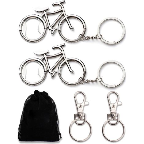 Porte-clés de vélo décapsuleur - 2 porte-clés de vélo - Cadeau de vélo - Décoration de vélo - Décapsuleur - Cadeaux pour les cyclistes, les hommes, les femmes, les amis, les pères, les papas (1/5)