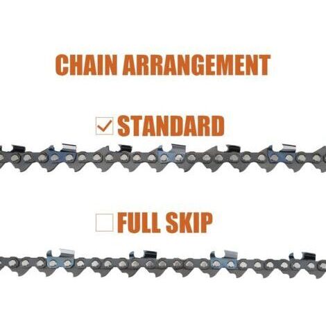 Lot de 3 chaînes de tronçonneuse LP 3/8", 52 maillons, diamètre 1,1 mm, longueur 35 cm, faible rebond, compatibles avec les rails Bosch AKE 35 S, AKE 35-19 S, Einhell, Husqvarna, Makita, Dolmar, Orego (1/3)