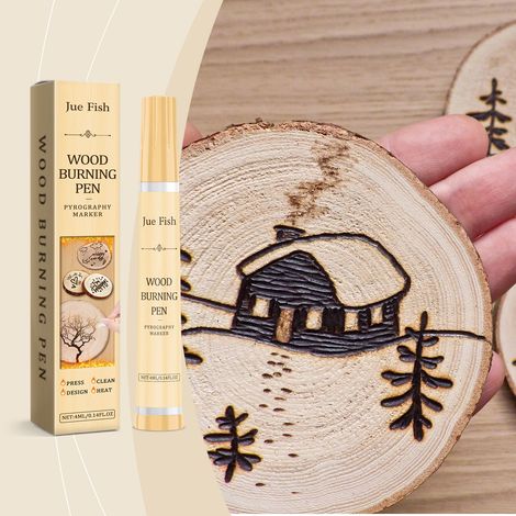 Marqueur pour pyrogravure sur bois, sous-verre en bois, stylo pyrogravure pour loisirs créatifs en cuir – 4 ml -- BIEMMEDUE (1/5)