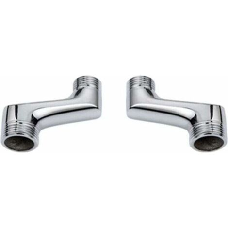 Raccordo a gomito per doccia, raccordo riduttore a gomito in ottone, braccio girevole regolabile, raccordo a gomito a parete, raccordo offset da 1/2" a 3/4", cromato A - Crezuo (1/3)
