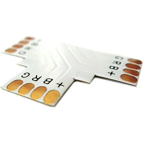 4 PZ Connettore Passo 10mm RGB Forma T per Allungare e Curvare Striscia Led RGB