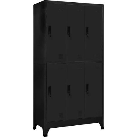 vidaXL Armoire à casiers Noir 90x45x180 cm Acier (1/5)