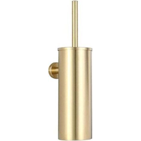 Toilette Porte-brosse Balai Toilette WC en Acier INOX 304 Mural Imperméable Facile à nettoyer pour WC Salle de Bains Toilettes avec Support Brosse Antibactérienne(or) (1/4)