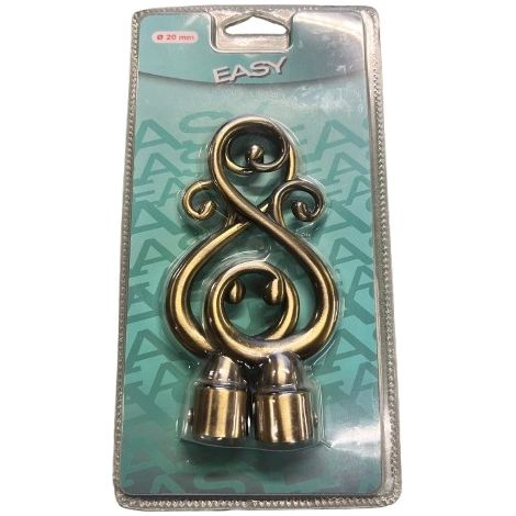 2PZ TERMINALE DECORATIVO D.20MM COL.OROANTICO