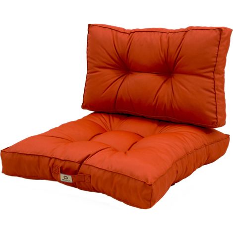 Coussins pour salon de jardin capitonné 50x50cm orange