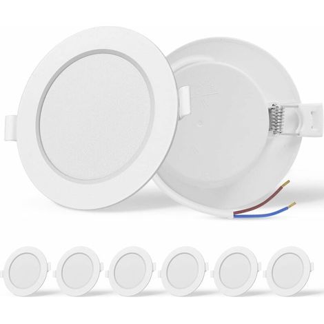 6er-Set LED-Einbaustrahler, hohe Helligkeit, 9 W (entspricht 72 W Glühlampe), 230 V Wechselstrom, neutralweißes Licht (4000 K), für Bad und Wohnzimmer, 90–110 mm Einbautiefe