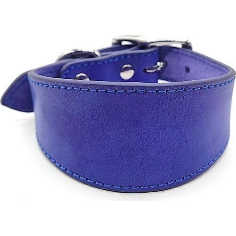 Breites, weiches Leder-Hundehalsband, verstellbar, weiches Futter, Größe S, lila – ideal für kleine Hunde.
