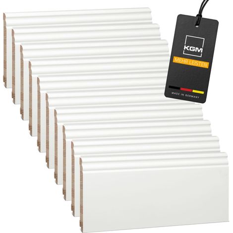 KGM Hamburger Sockelleiste weiß Massivholz RAL9010 18x135mm 96m