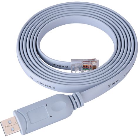 Câble Console Plat USB2.0 Mâle vers RJ45 Mâle CAT5 pour Routeurs et Commutateurs Cisco (1/5)