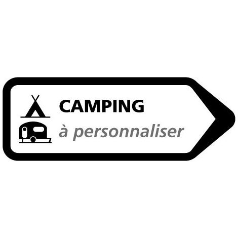 FLECHE DIRECTIONNELLE DROITE CAMPING A PERSONNALISER (H0211) - Aluminium galvanisé classe 1 - Gamme Bretagne - 300 x 800 mm