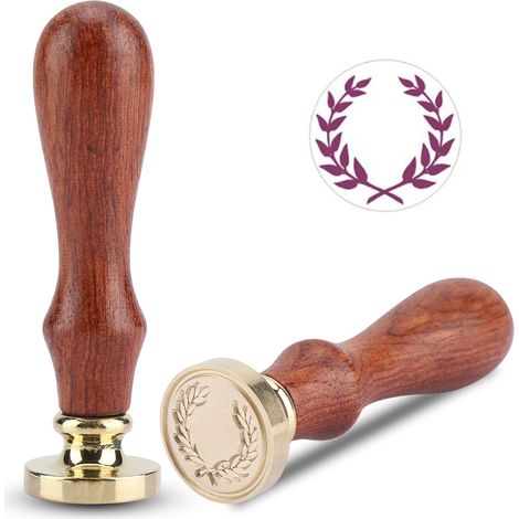 bâton de cire à cacheter en bois rétro, tampon classique pour cartes d'invitation de mariage (9 x 2,5 cm)