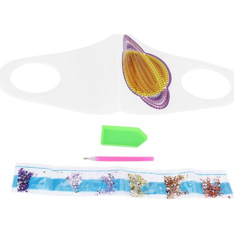 Kit de 5 pièces peinture diamant 33x13cm forme spéciale planète, bricolage couvre-bouche, artisanat diamant (1/5)