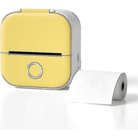 Mini imprimante de poche portable, compatible Bluetooth, thermique, sans encre, pour autocollants (jaune)
