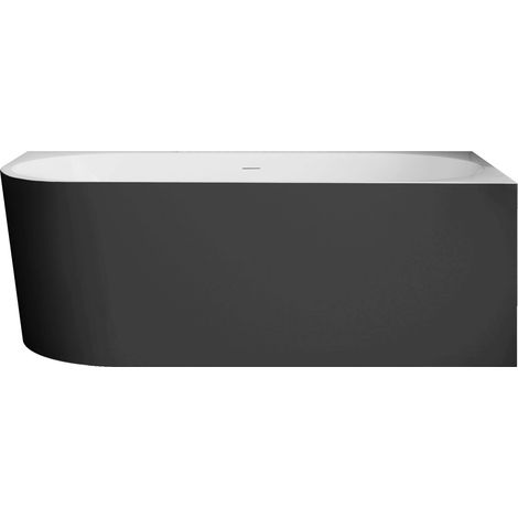 Baignoire angle Balneo AVOLA No Rim 150x75 droite noir (1/5)