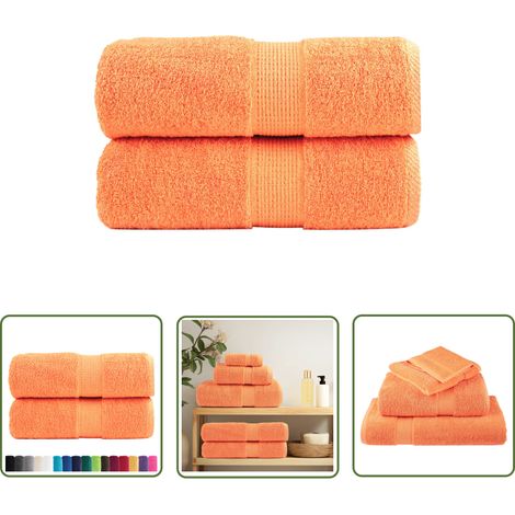 The Living Store Premium-Seiftücher SOLUND 2 Stk. Orange 30x30 cm 600 g/m² - Baumwolle - Handtücher - Küchenhandtücher - Gesichtshandtücher - Sporttuch (1/5)