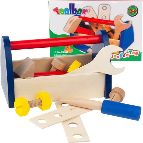 TG50057 Set di attrezzi giocattolo in legno per piccoli tuttofare, in una scatola (1/5)