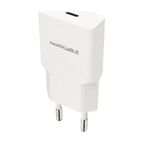 Cargador de Pared Nanocable 10.10.2027/ 1xUSB Tipo-C/ 30W/ Blanco