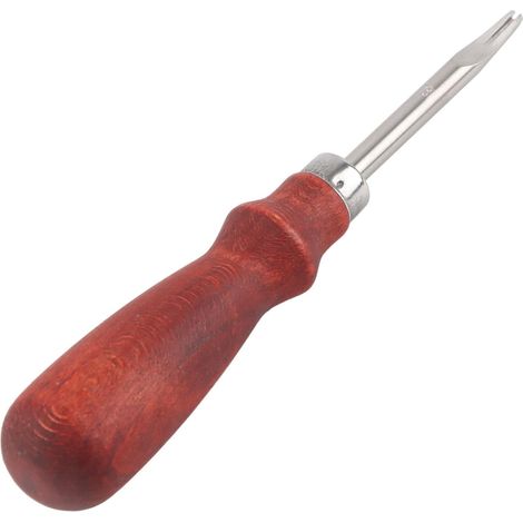 Leather Edge Trimmer Tool, 5.5 Inch Steel Leather Chamferer, Wooden Handle, Chamfering Knife, Hardened Cutting Edge, Firm Joint, Comfortable Grip for Leather Crafting (1/5)